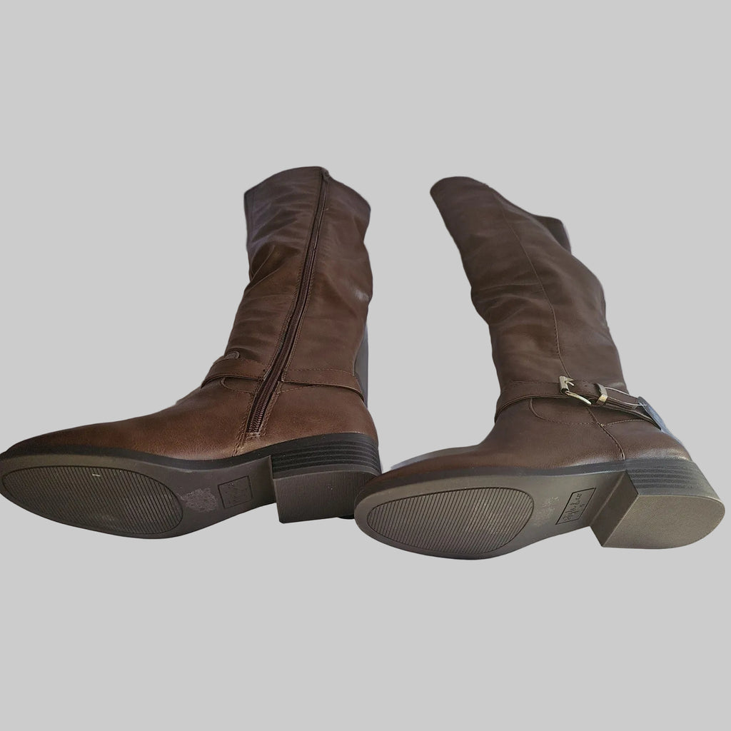 Women's Charlaa Buckled Over-The-Knee Wide-Calf Boots