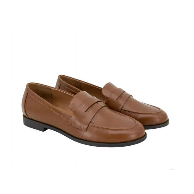 Kensie Ladies' Penny Loafers Slip-on Shoes, Cognac