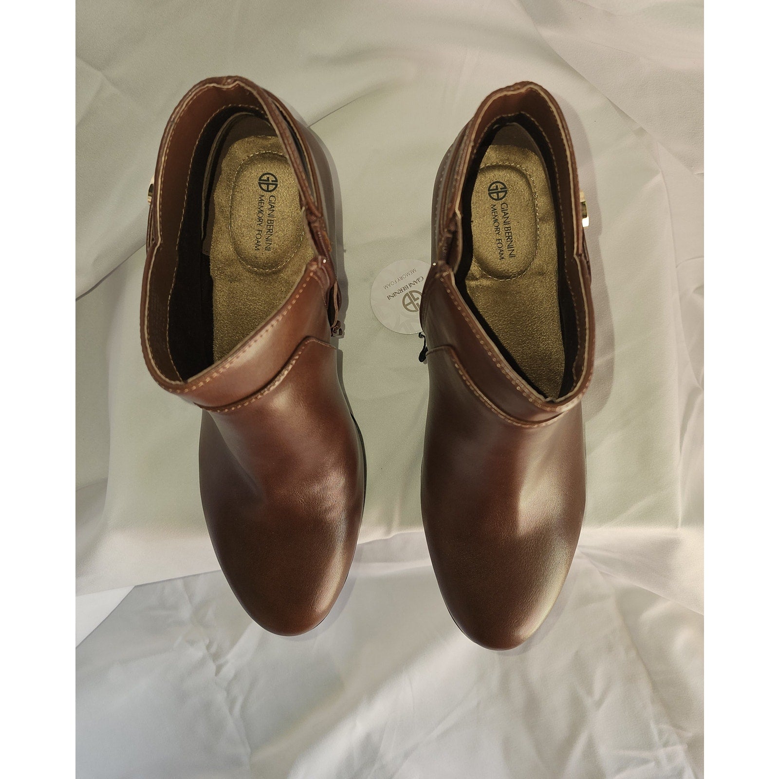 Giani Bernini Women's Artemyss Memory Foam Block Heel Dress Booties - Mocha