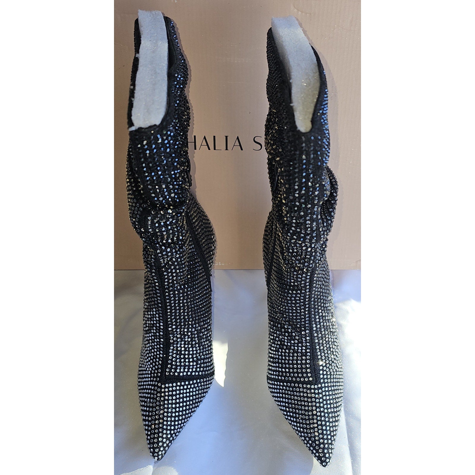 Thalia Sodi Raquell Rhinestone Slouch Dress Boots for Women - Stylish Evening Footwear