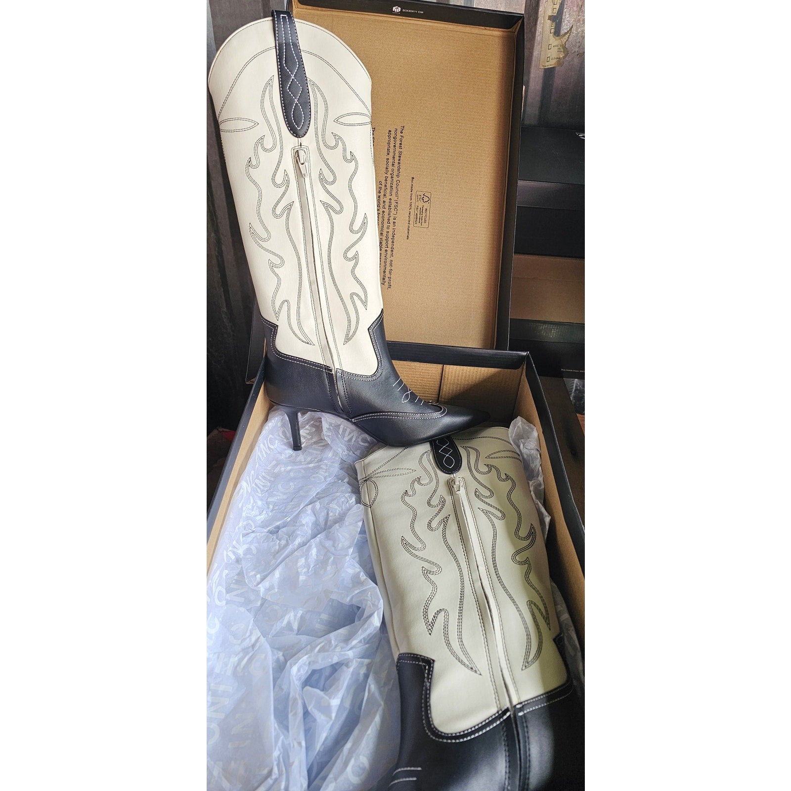 I.N.C Women's Hayleigh Mid-Heel Cowboy Boots 6m