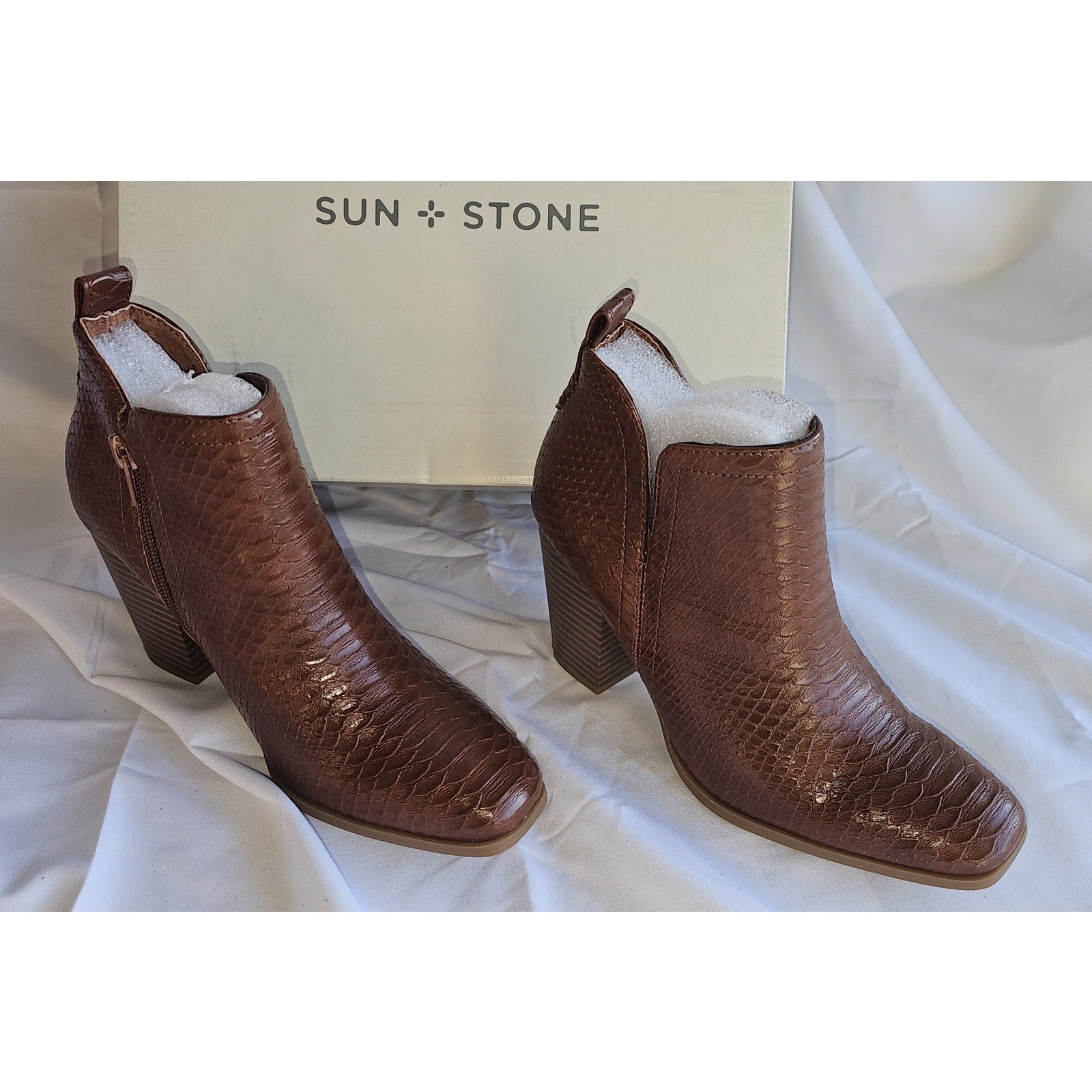 Sun + Stone Pollyy Walnut Dress Booties