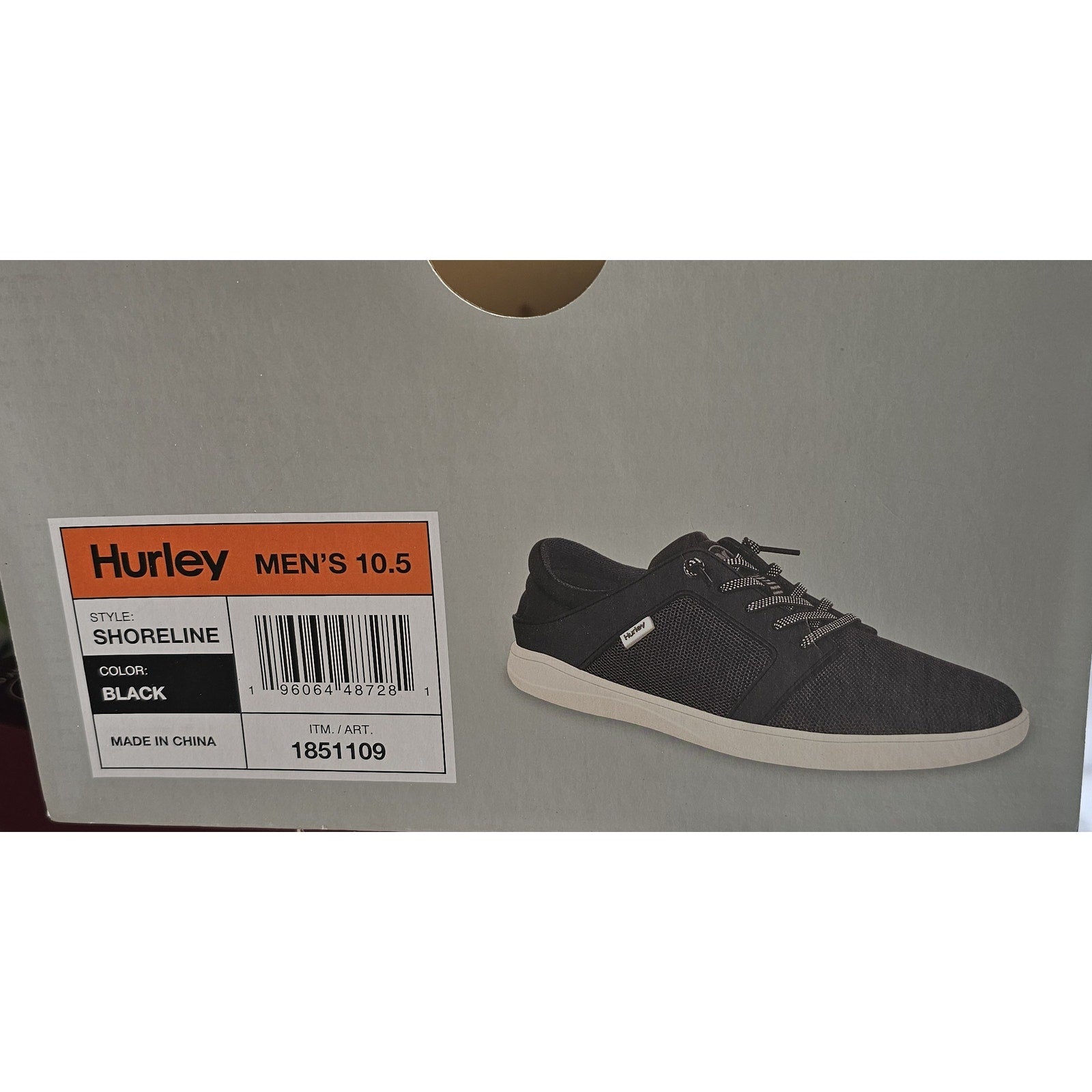 Hurley Men's Slip on Shoes Casual Sneakers Shoreline Lace Up - Black