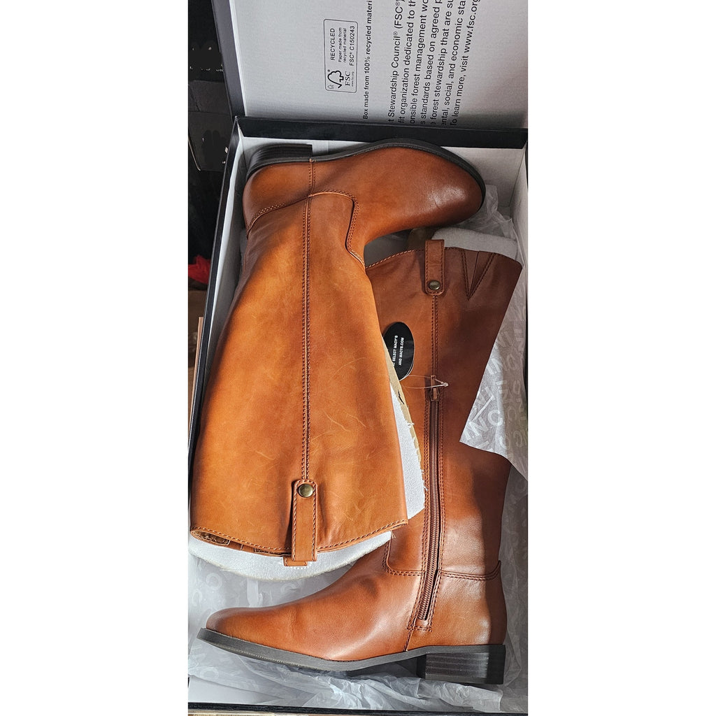 INC Fawne Wide-Calf Leather Knee High Boots 7