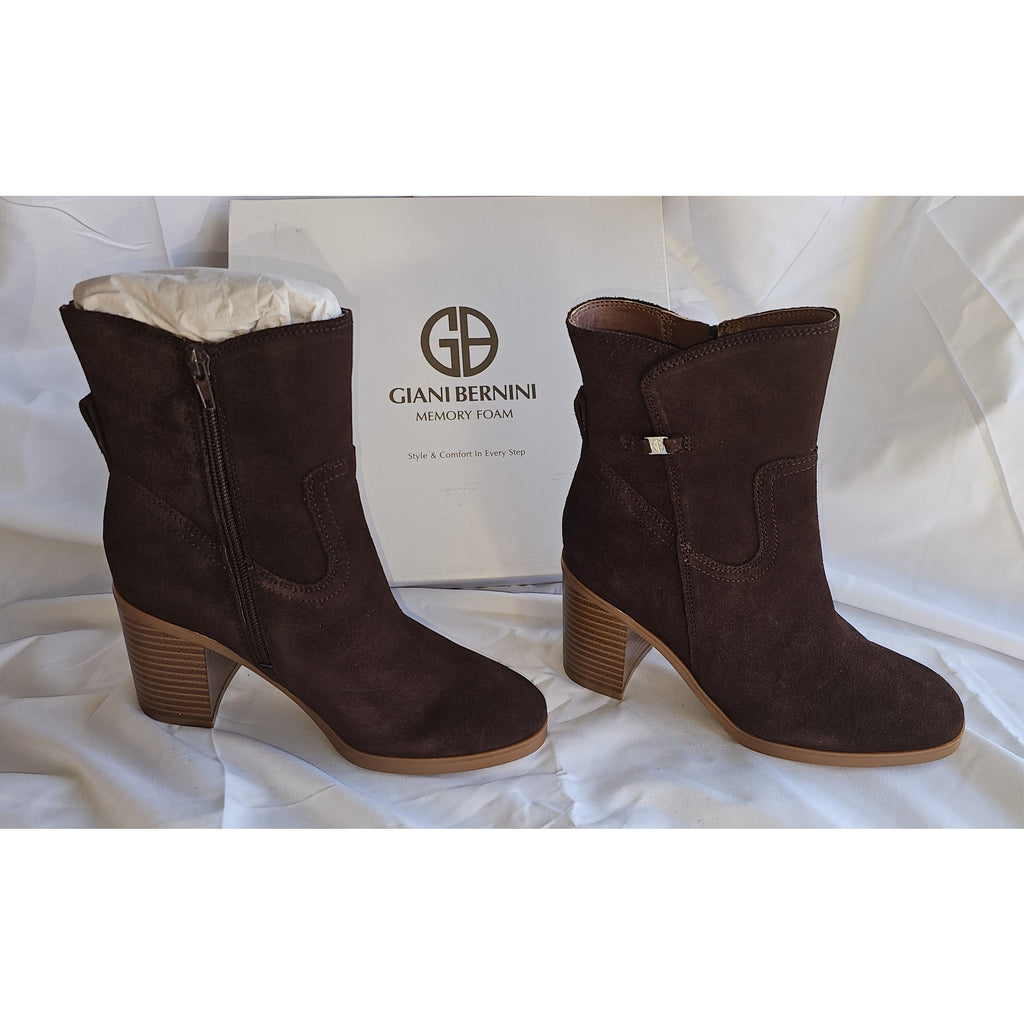 Giani Bernini Women's Olaa Memory Foam Block Heel Dress Booties - Cocoa