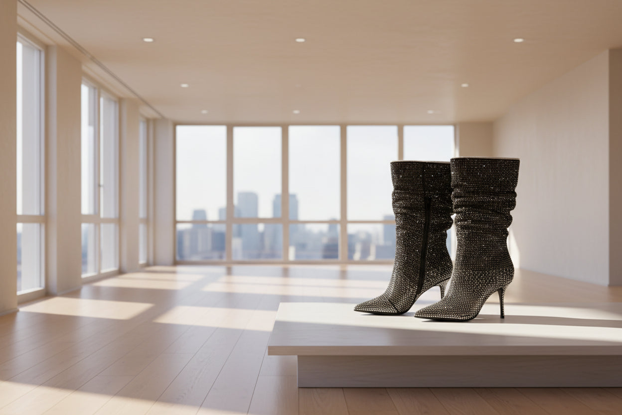 Thalia Sodi Raquell Rhinestone Slouch Dress Boots for Women - Stylish Evening Footwear