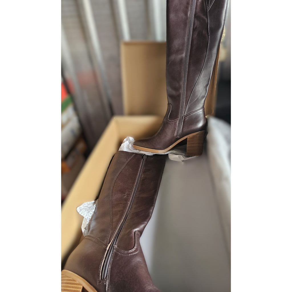 Giani Bernini Women's Odettee Memory Foam Block Heel Knee High Riding Boots 9.5