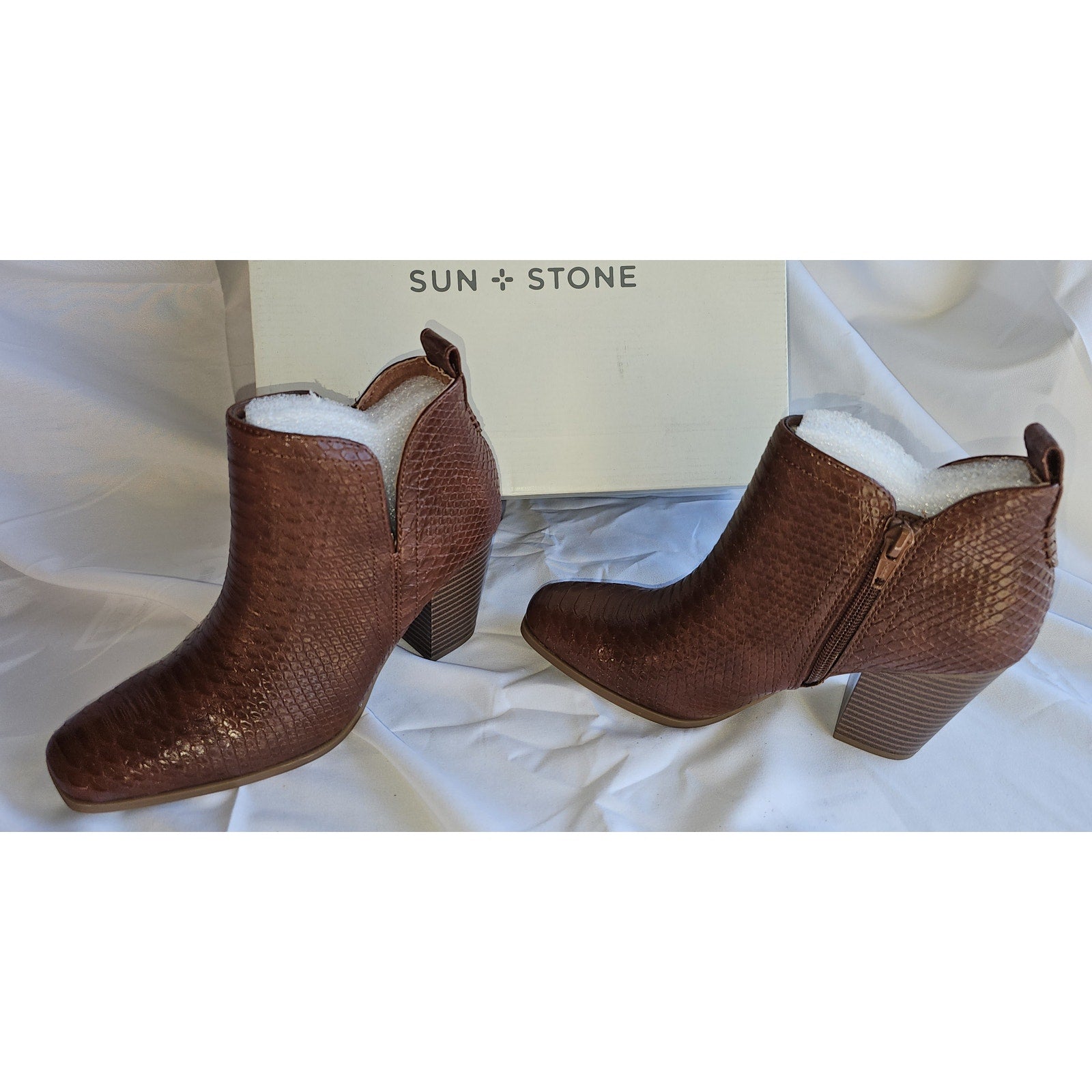 Sun + Stone Pollyy Walnut Dress Booties