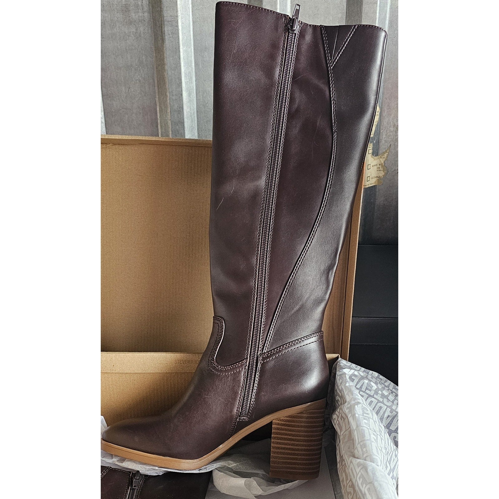 Giani Bernini Women's Odettee Memory Foam Block Heel Knee High Riding Boots 9.5