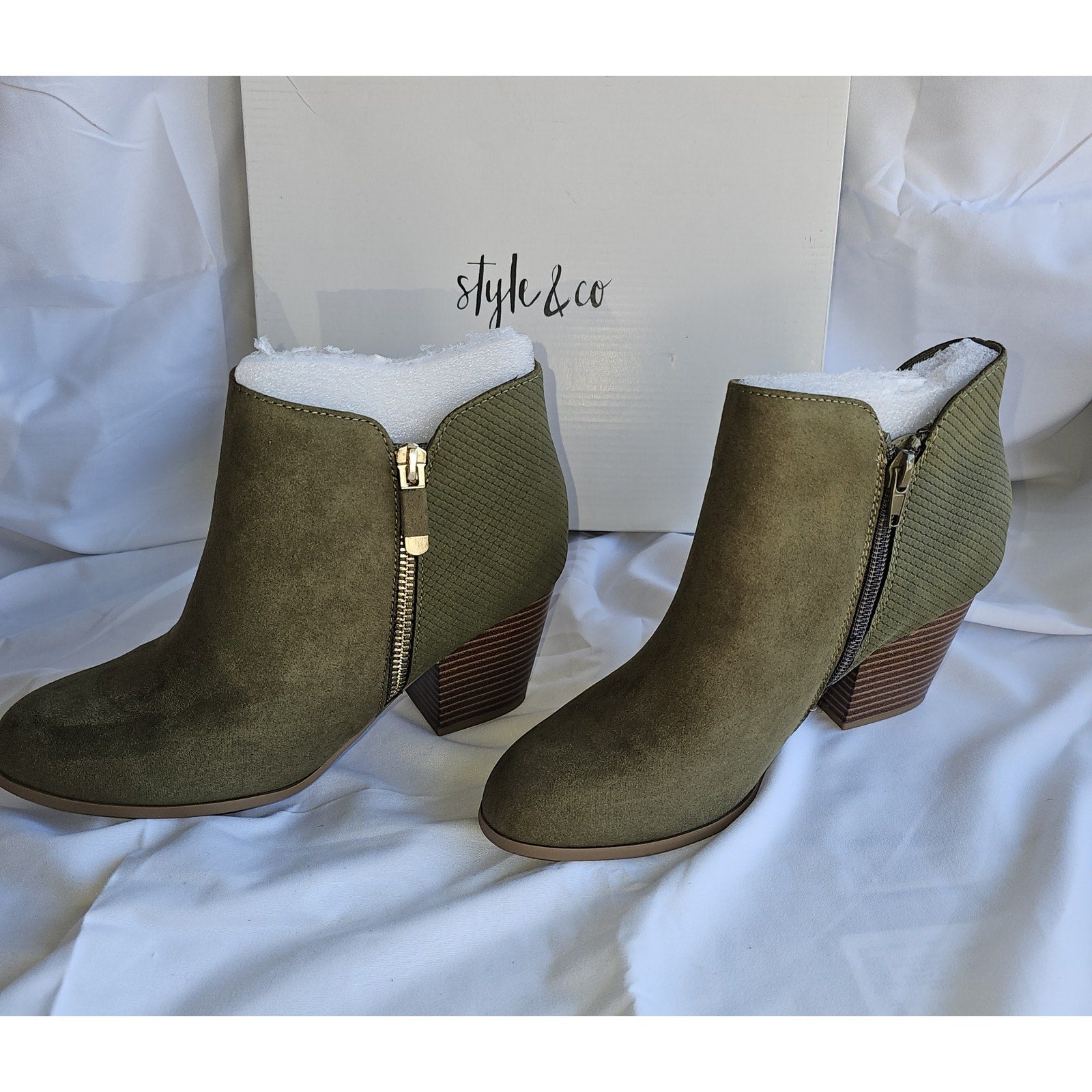 Style & Co Women's Masrinaa Ankle Booties - Olive