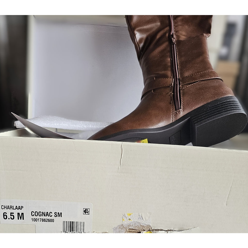 Women's Charlaa Buckled Over-The-Knee Wide-Calf Boots 6.5