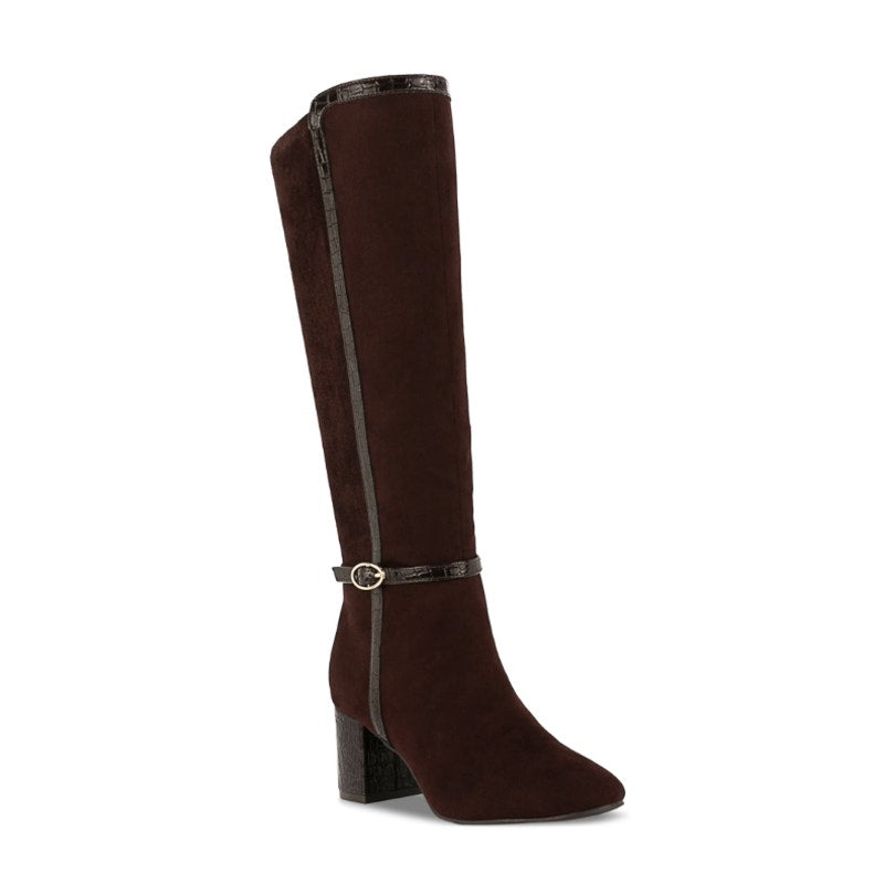 Karen Scott Isalee Buckled Zip Dress Boots - Chocolate