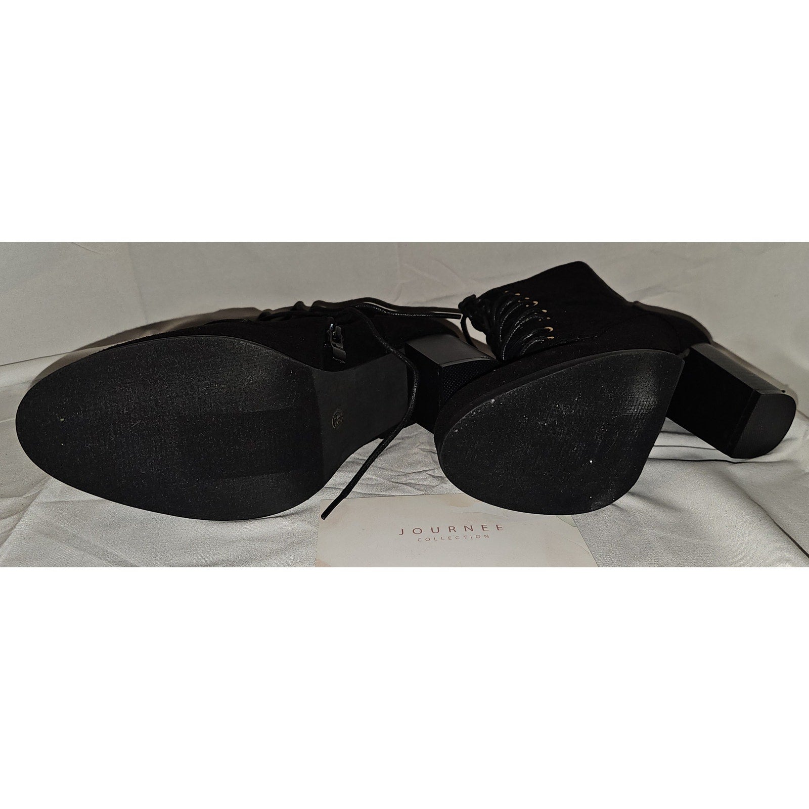 Journee Collection Womens Baylor  Lace Up Stacked Heel Booties