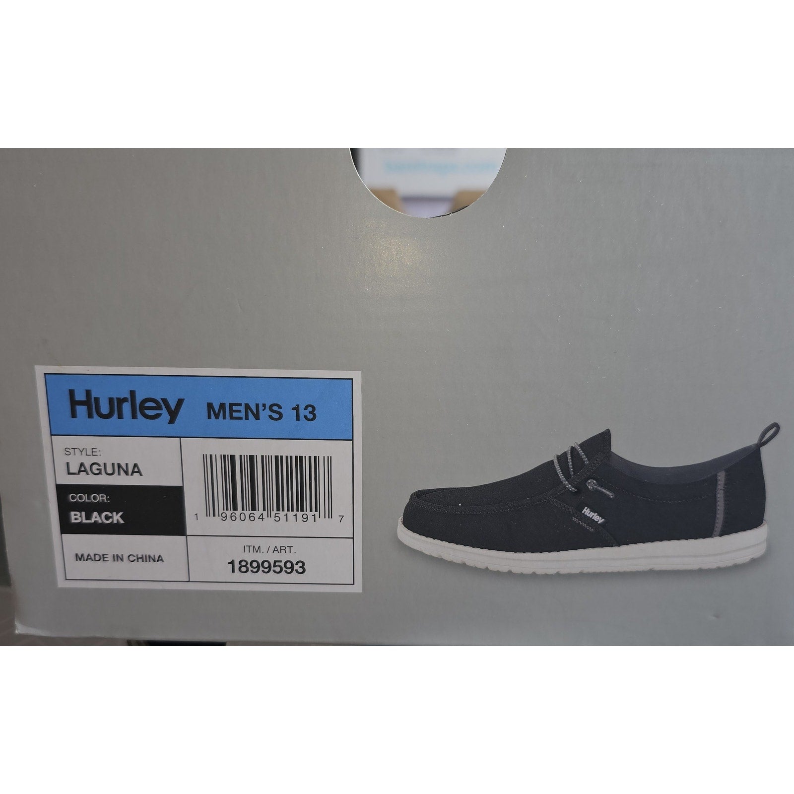 Men's Hurley Laguna Black Casual Shoe Lace-Up
