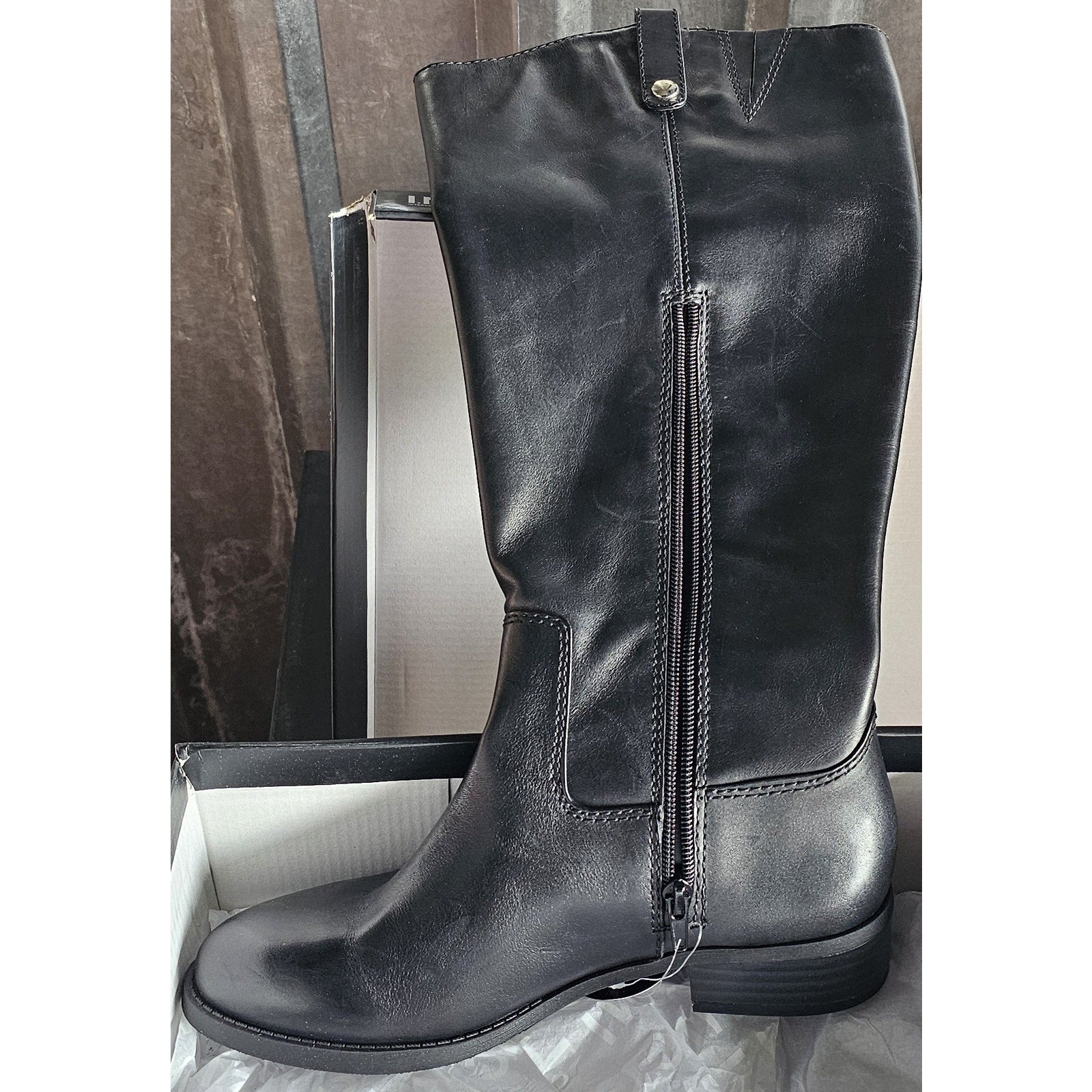 INC Fawne Wide-Calf Leather Knee High Boots 7.5