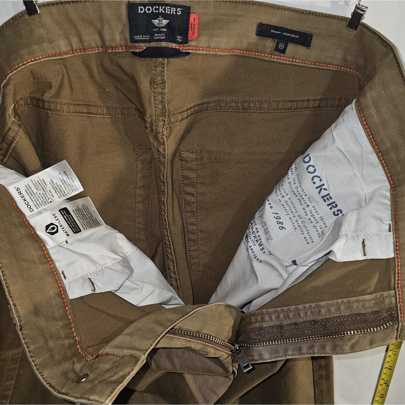 Dockers Jean Cut Khaki All Seasons Tech Mens Comfort Waistband Straight Fit Flat Front Pant