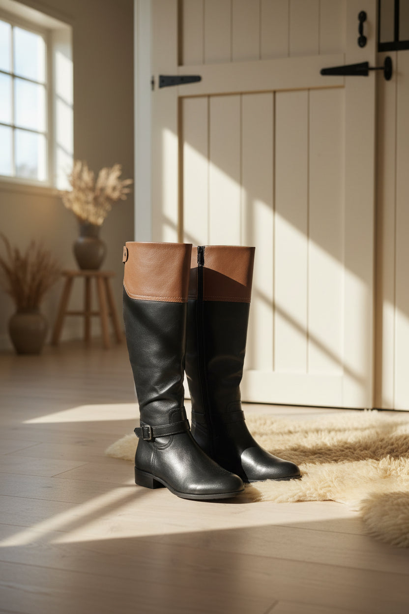 St. John's Bay Womens Danwood Block Heel Riding Boots