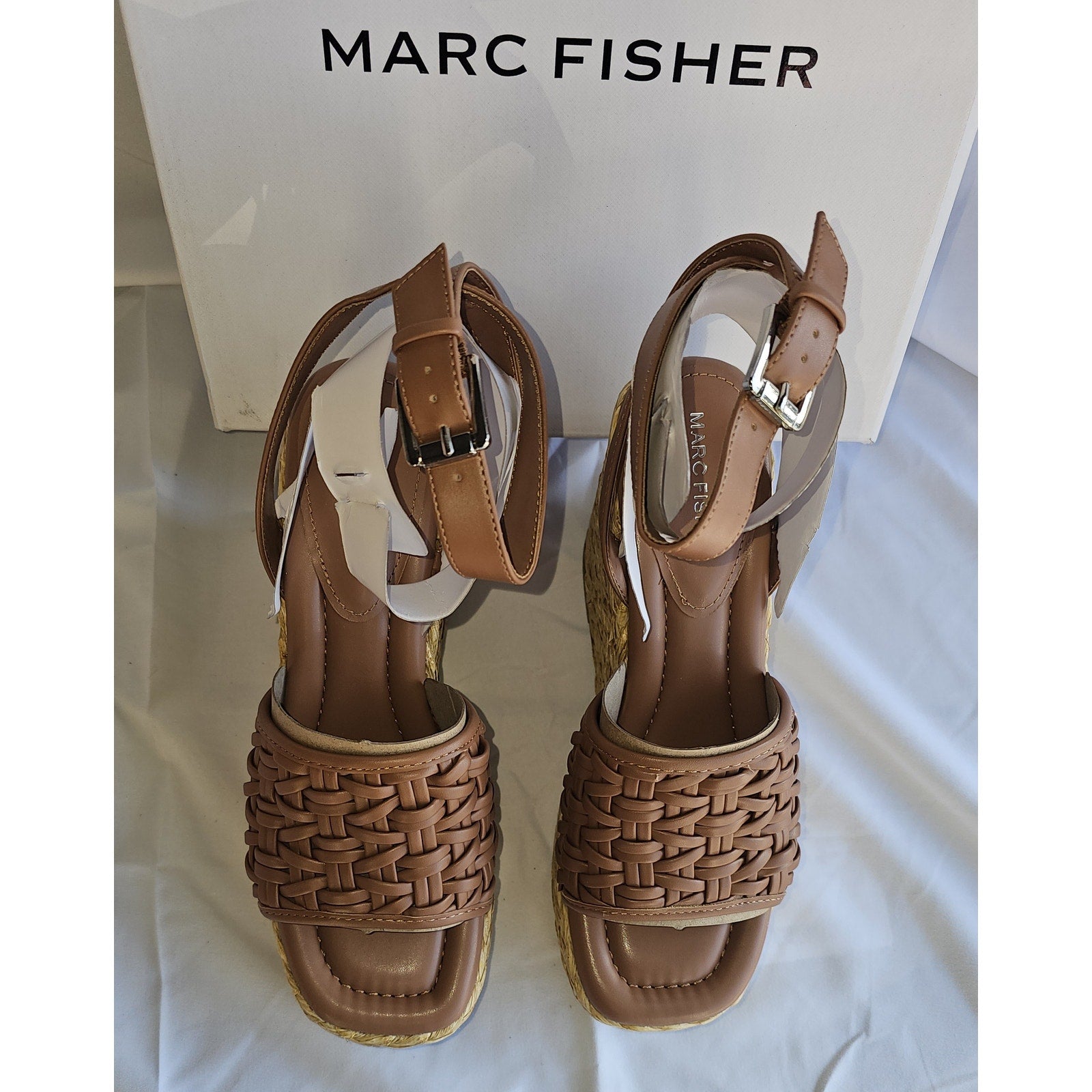 Marc Fisher Women's Godina Espadrille Square Toe Wedge Sandals